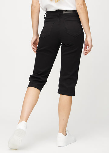 Svarte regular capris sett bakfra, slik at man kan se hele produktet.