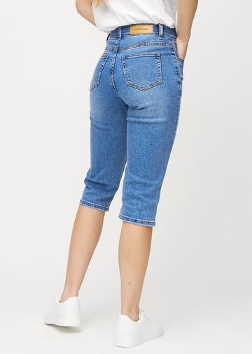 Denim regular capris sett bakfra, så man kan se hele produktet.